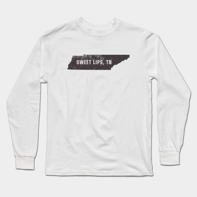 Sweet Lips - Map (Distressed) Long Sleeve T-Shirt by Where?!? Apparel